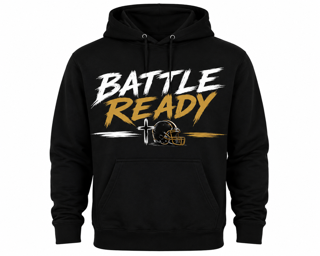 Battle Ready Blue graphic hoodie